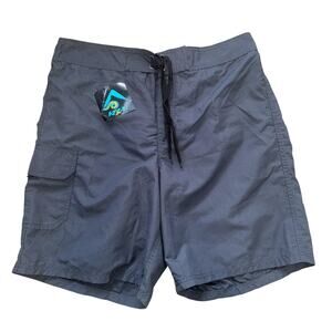 KANU SURF SHORTS MENS BIG 1X GRAY BOARD SHORTS SWIM TRUNKS QUICK DRY UPF 50+